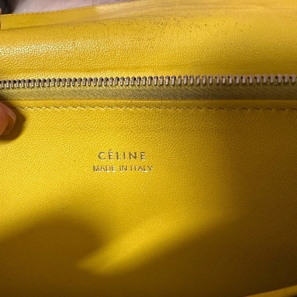 AUTHENTIC CELINE LARGE FLAP MULTIFUNCTION WALLET GRAY CALFSKIN LEATHER ITALY - Picture 12 of 13